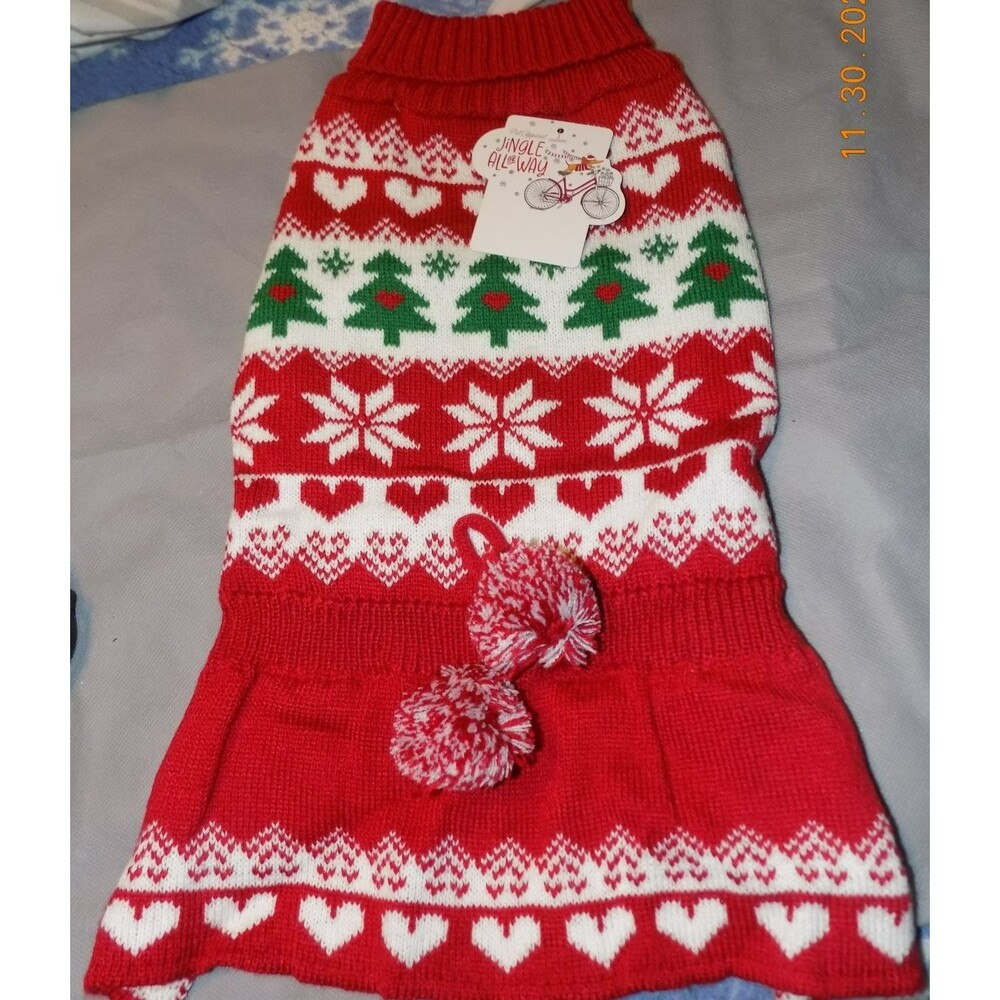 New dog pet Christmas tree sweater size medium